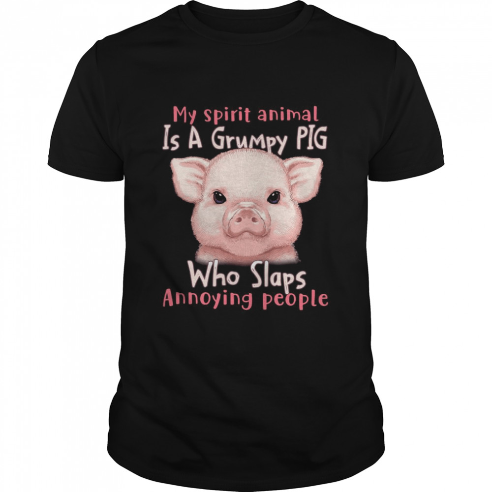 My Spirit Animal Is A Grumpy PIG Who Slaps Annoying People shirt