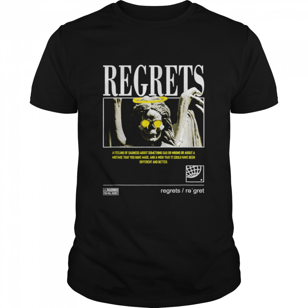 Regrets Angel Graffiti Sad Aesthetic Edgy Streetwear shirt