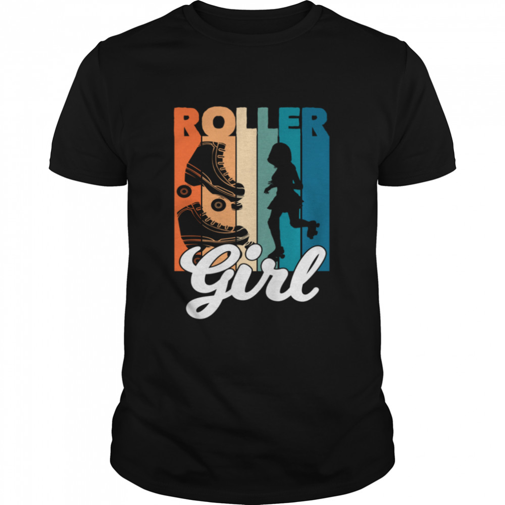 Retro Roller Skating Theme Roller Skates Girls shirt