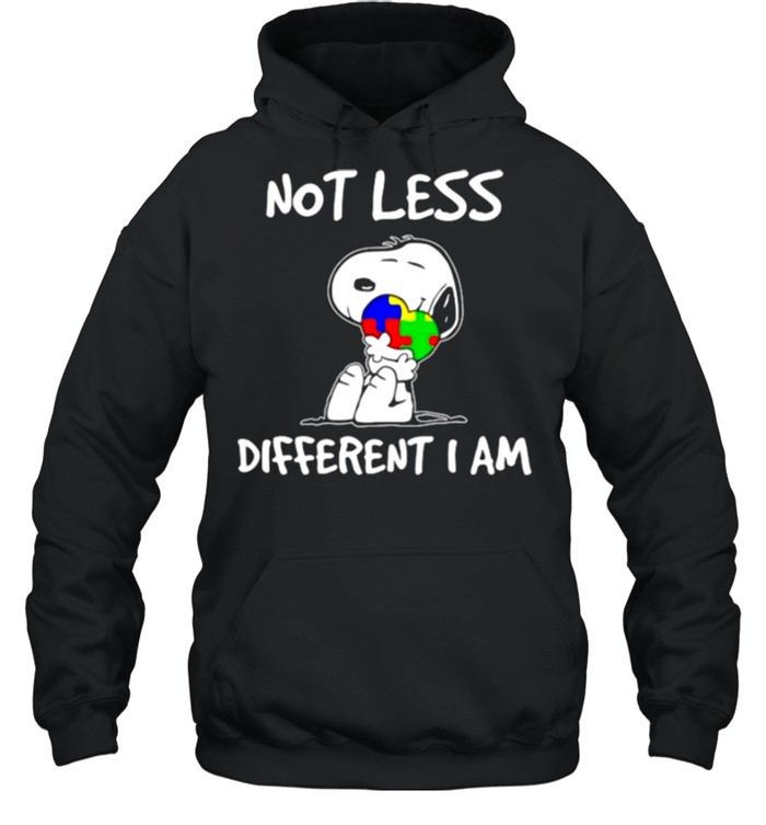 Snoopy Hug Heart Autism Not Less Different I Am shirt Unisex Hoodie