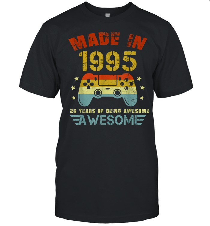 26. Geburtstag Vintage Gamer Geschenk gemacht 1995 für shirt