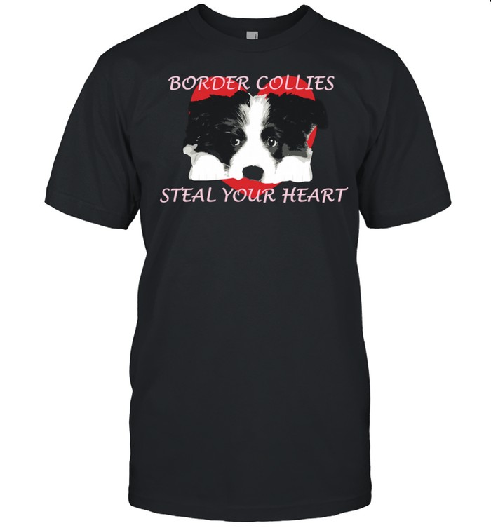 Border Collie On Heart Background Steal Hearts shirt