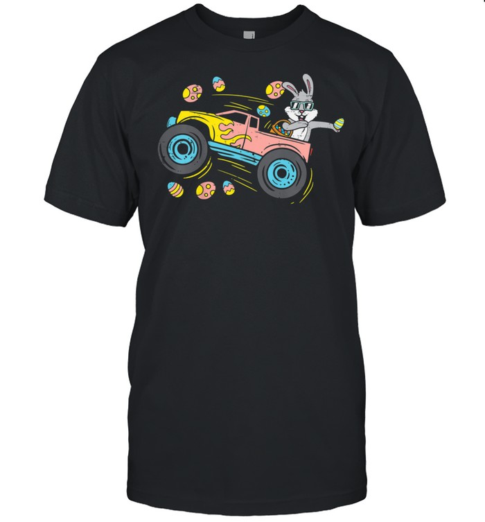 Dabbing Easter Bunny On Monster Truck Dab Dance Boys shirt