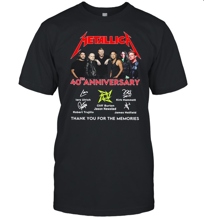 The Metallica Band 40th Anniversary Signatures Thanks For The Memories shirt