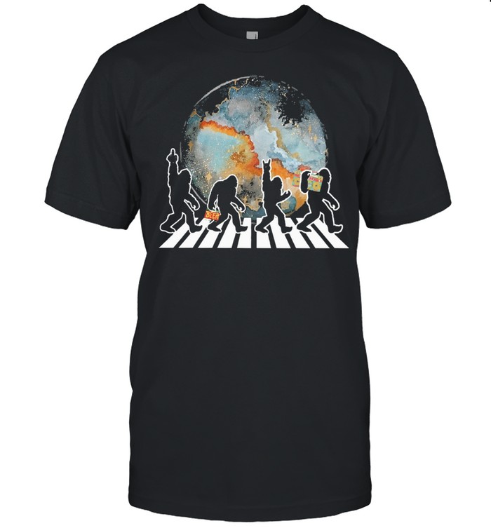 Bigfoot moon abbey road shirt