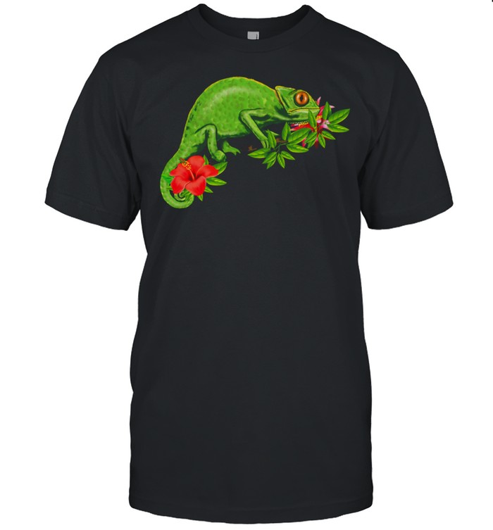 Chamäleon Blumen tropisch Reptil shirt