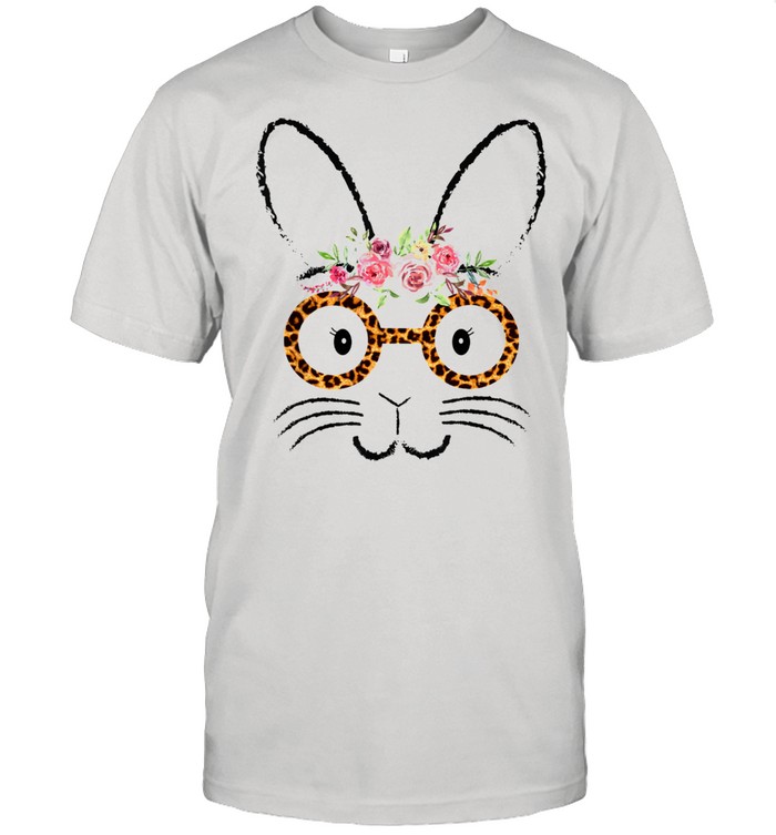 Easter Day Leopard Face Bunny Glasses Eggs Rabbit shirt