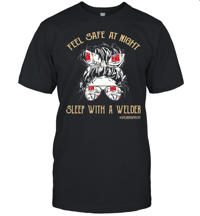 Girl feel safe at night sleep with a welder shirt