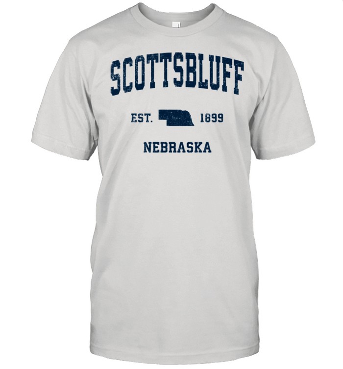 Scottsbluff Nebraska NE Vintage Sports Design Navy Print shirt