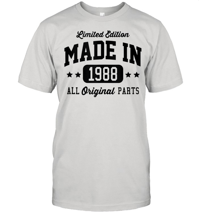 Vintage Made In 1988 Limited Edition Original Parts shirt