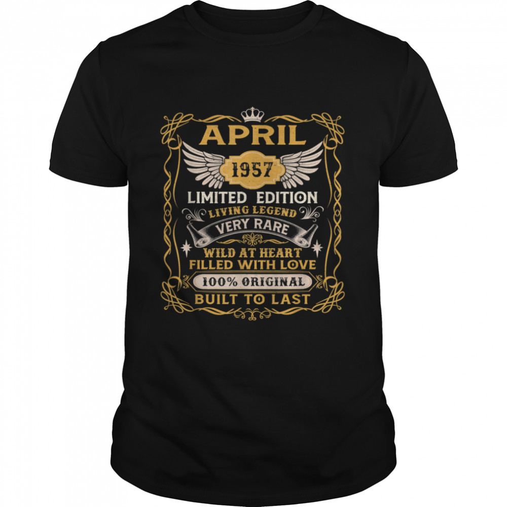 64th Birthday Decoration April 1957 64 Years Old shirt