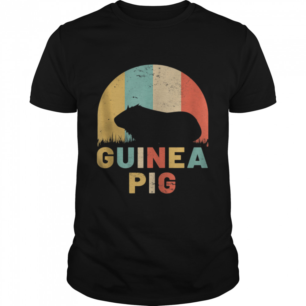 Guinea Pig Vintage Sunset Retro Pet Rodent shirt