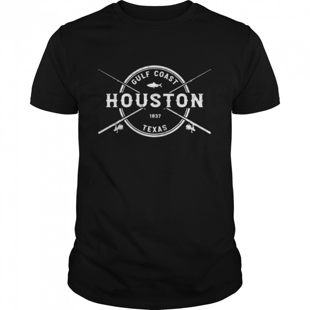 Houston TX Vintage Crossed Fishing Rods shirt