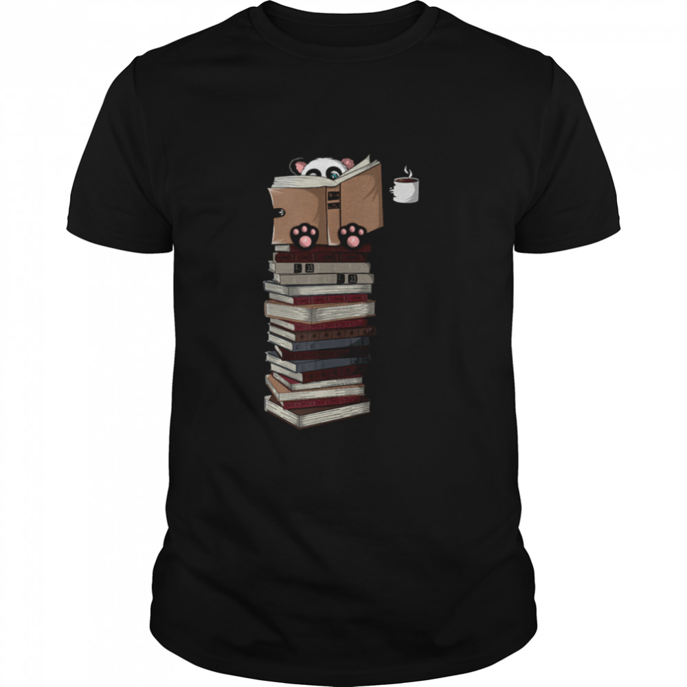 Reading Panda Coffee Lover Books Tea shirt