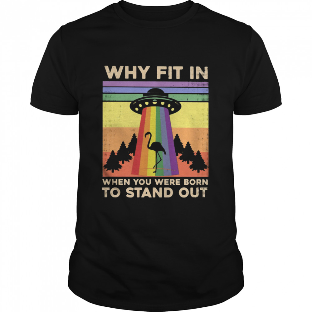 Why Fit In When You Were Born To Stand Outflamingo Vintage Shirt