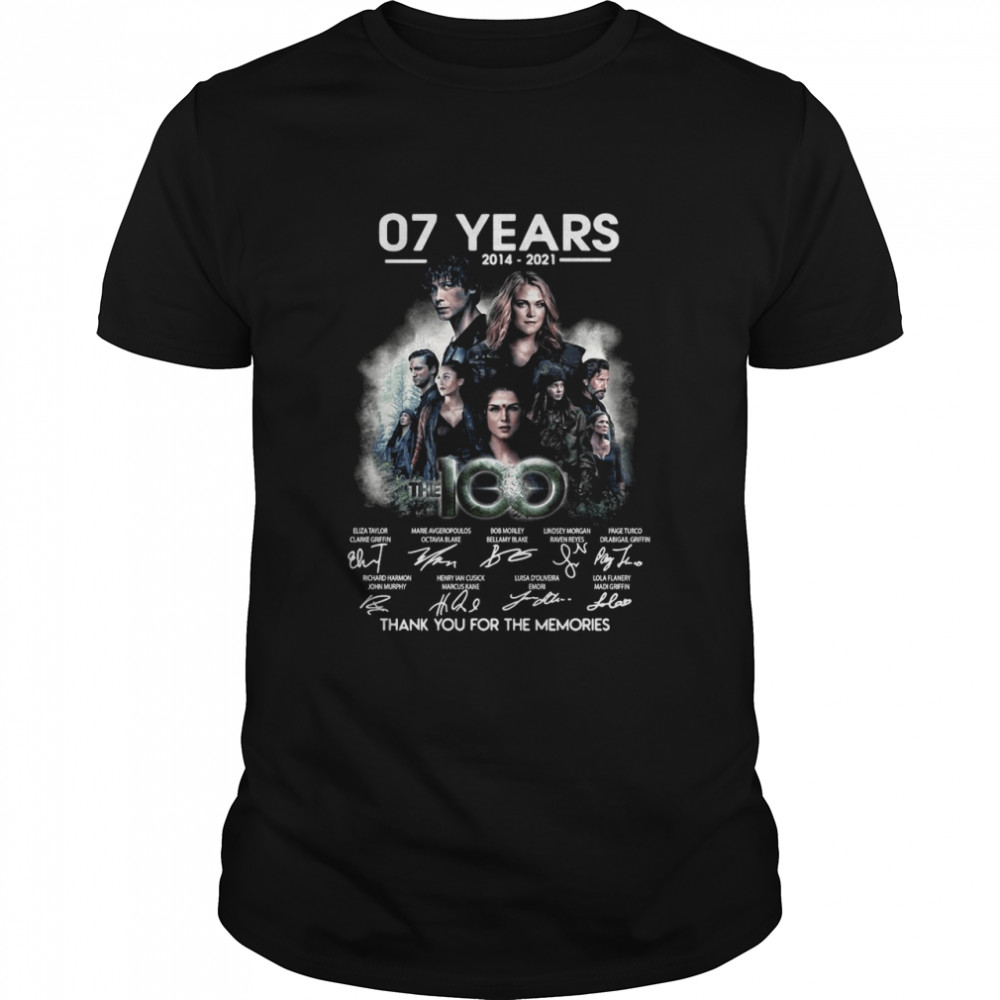 07 Years 2014 2021 The 100 Signatures Thank You For The Memories T-shirt