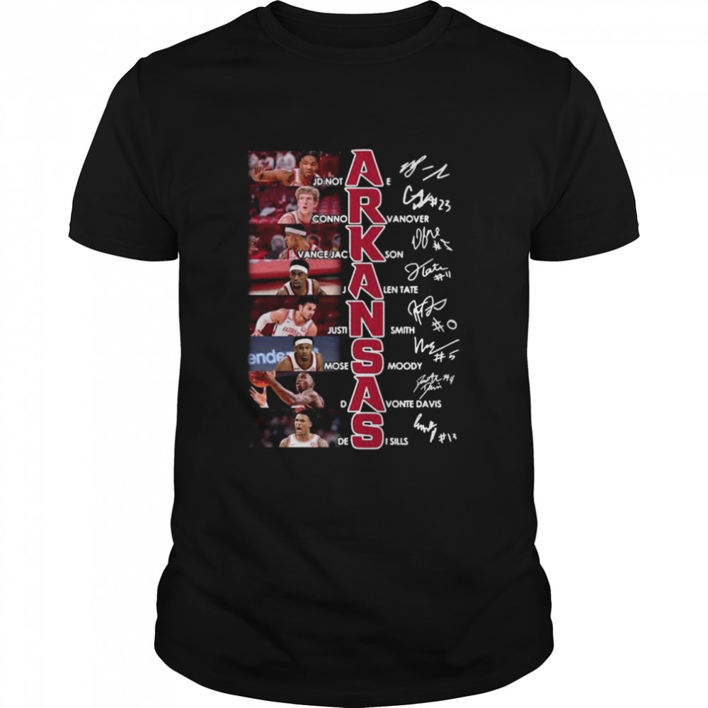 Arkansas Razorbacks team player signatures shirt