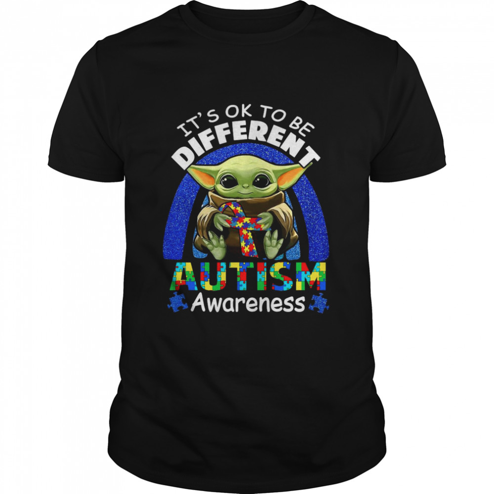 Baby Yoda Its Ok To Be Different Autism Awareness shirt