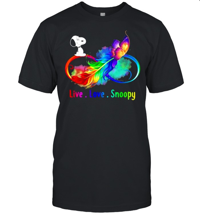 Live Love Snoopy Angels Among Us Rainbow Shirt