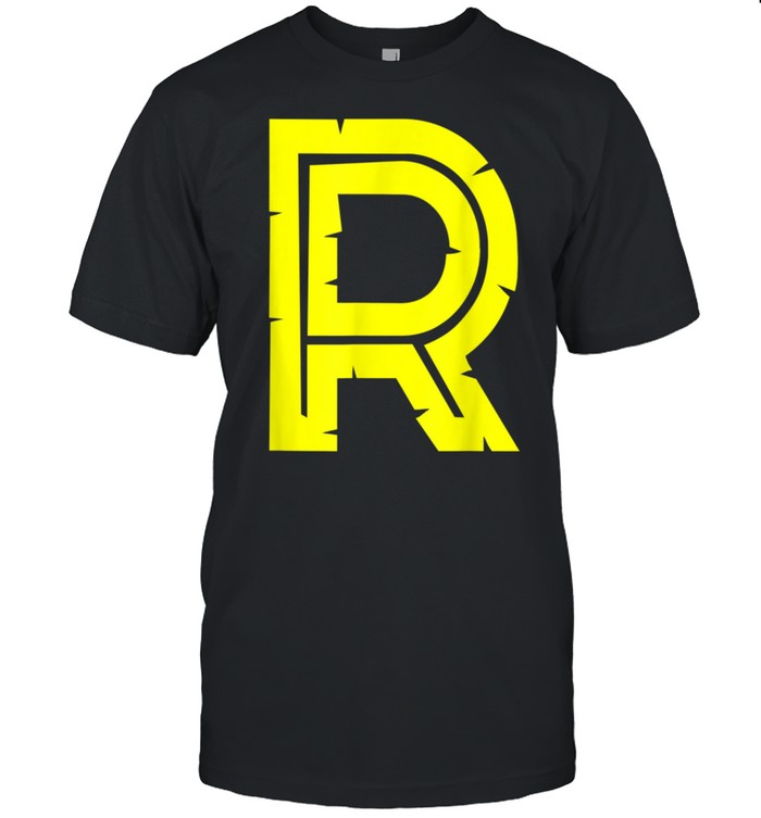 R Yellow Alphabet Monogram Initials shirt