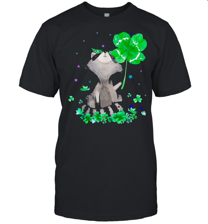 Raccoon Holding Shamrock Stars shirt