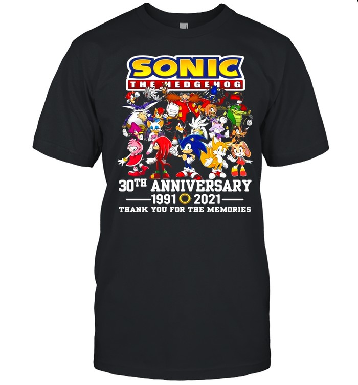 Sonic The Hedgehog 30th Anniversary 1991 2021 Thank You For The Memories T-shirt