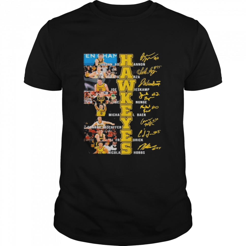 The Iowa Hawkeyes Team Football With Bohannon Garza Wieskamp Nunge Baer Mccaffery Fredrick And Hobbs Signatures shirt