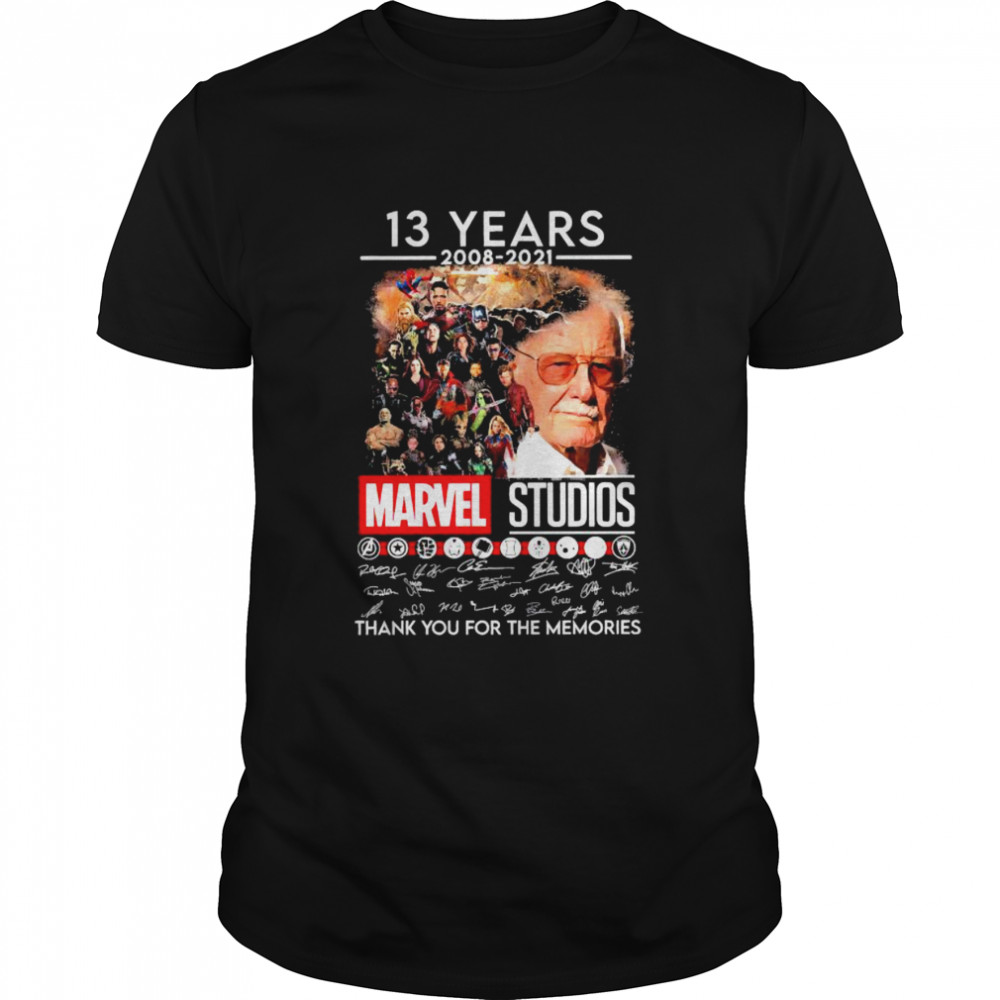 13 Years 2008 2021 Marvel Studios Thank You For The Memories Signatures Shirt