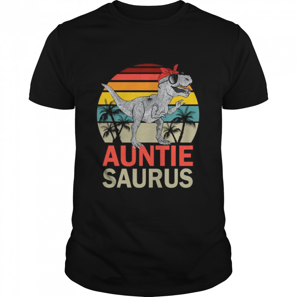 Auntiesaurus T Rex Dinosaur Auntie Saurus Family Matching vintage shirt