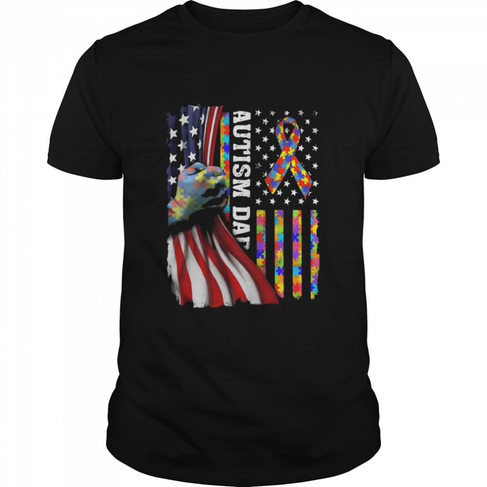 Autism American Flag Shirt