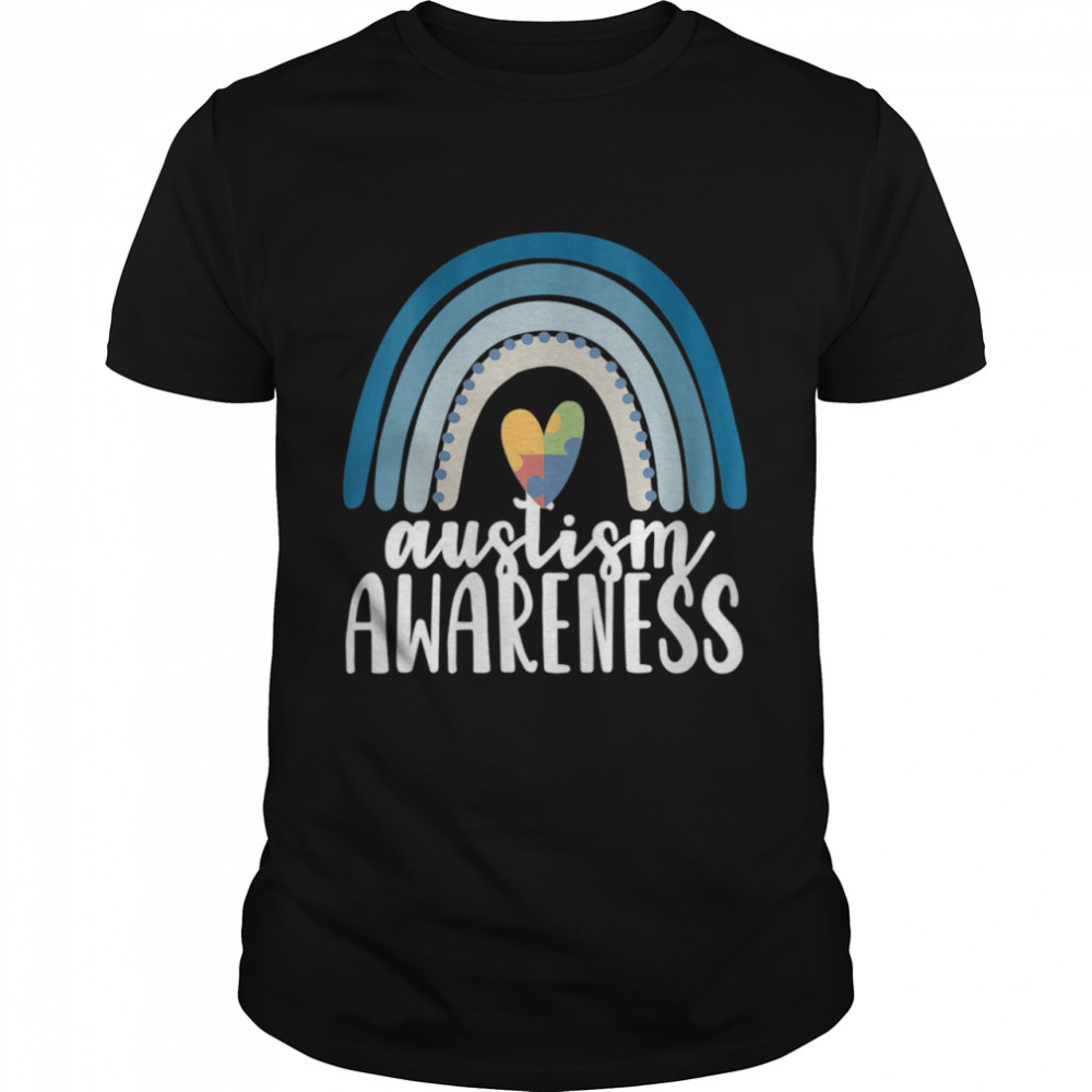 Autism Awareness Rainbow Boho Retro Blue April Month Wear Shirt