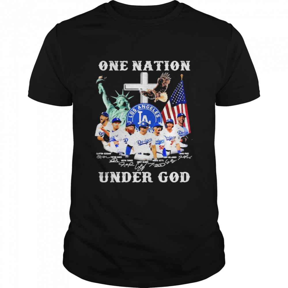 One Nation Under God American Flag Team Los Angeles Signature Shirt
