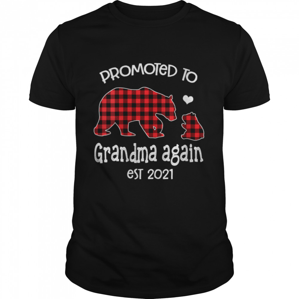 Promoted To Grandma Bear again Red Plaid est 2021 shirt