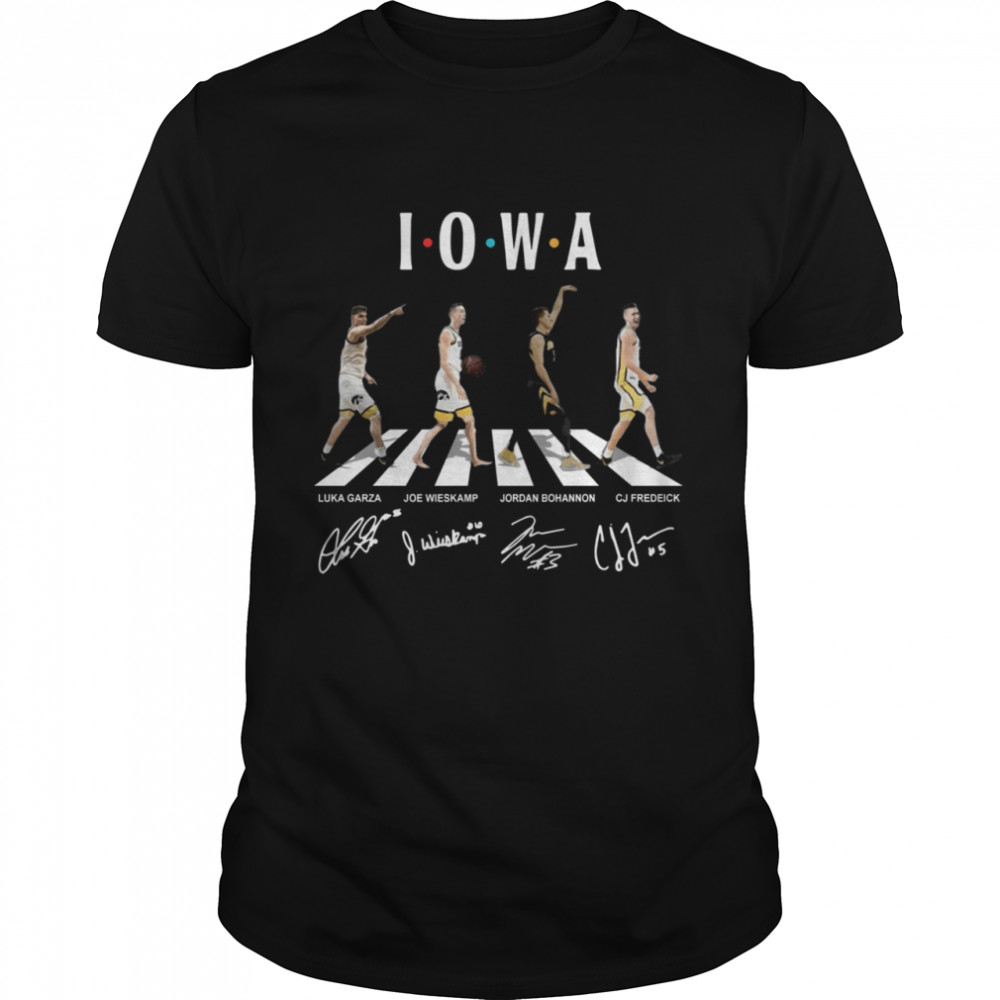 The Iowa Hawkeyes Team Football With Garza Wieskamp Bohannon And Fredrick Abbey Road Signatures shirt