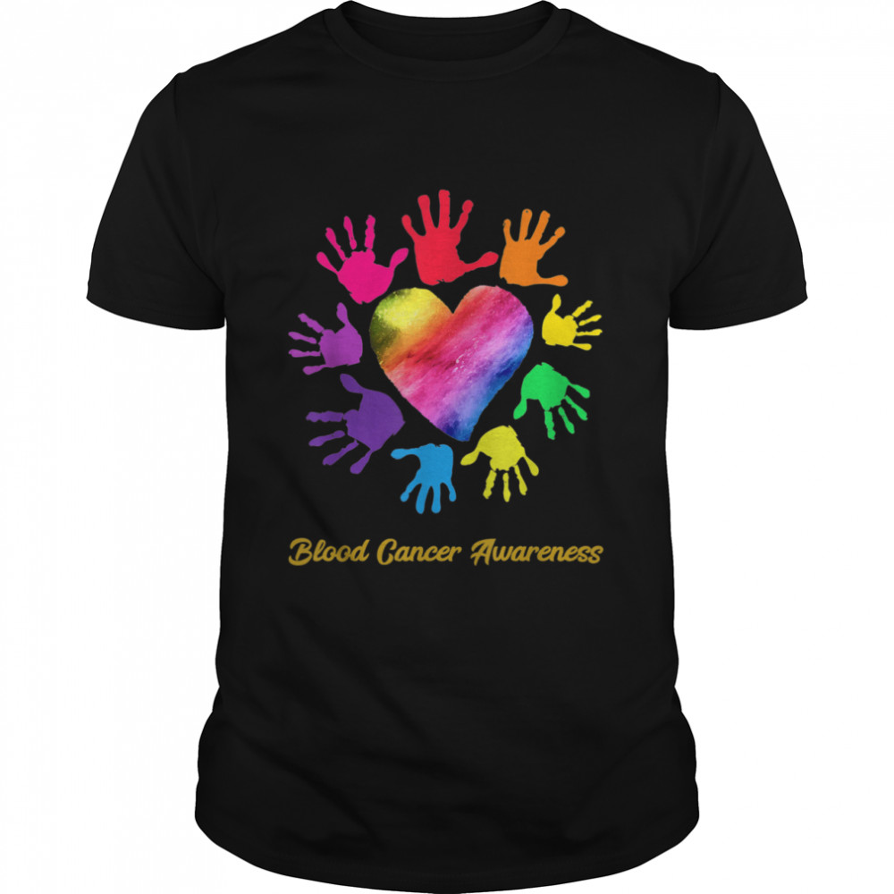 We Wear Rainbow Heart For Blood Cancer Awareness Shirt