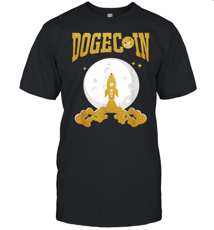 Dogecoin to the Moon Rocket Doge Coin Crypto Shirt