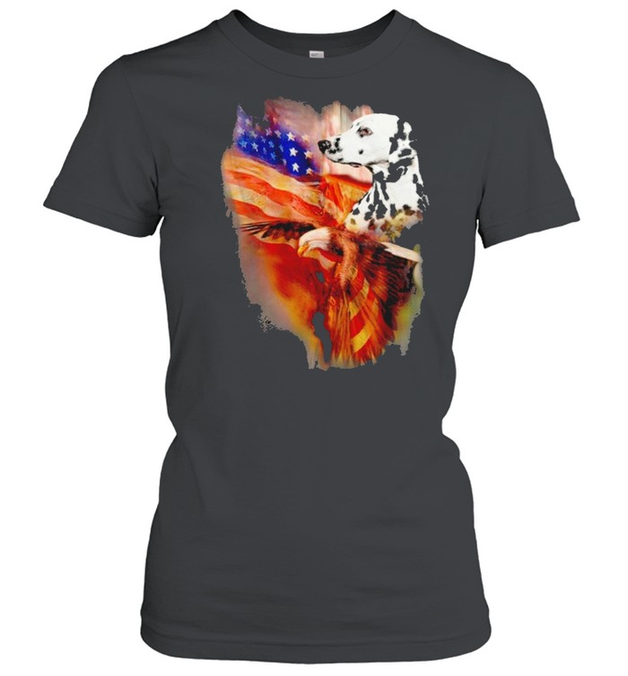 Eagle Dalmatian American Wings Happy 4th Of July  Classic Women's T-shirt