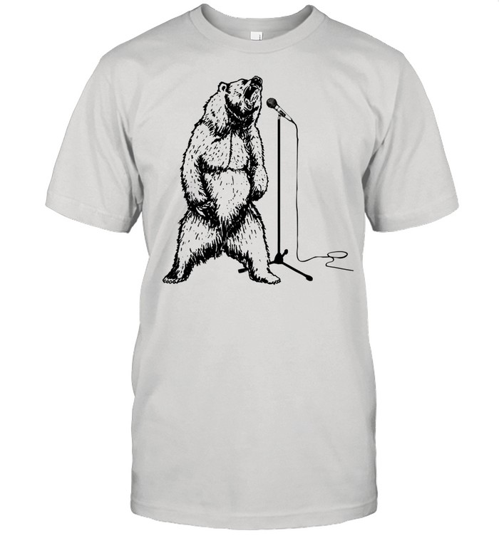 Singing Grizzly Bear Roar Rock Music Shirt