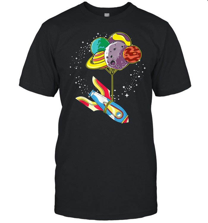 Sonnensystem Astronaut Planet Ballon Weltraum Rakete Weltall shirt