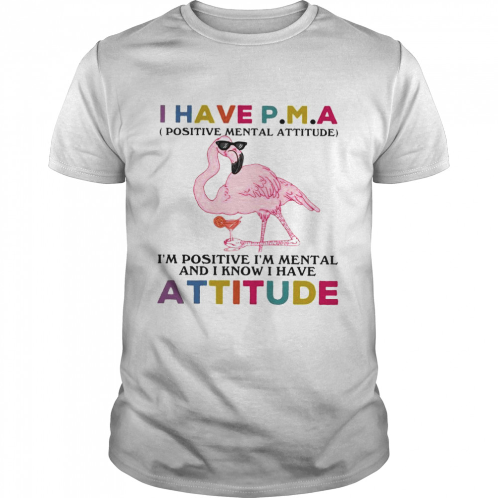 Flamingo I have PMA Im positive Im mental and I know I have attitude shirt
