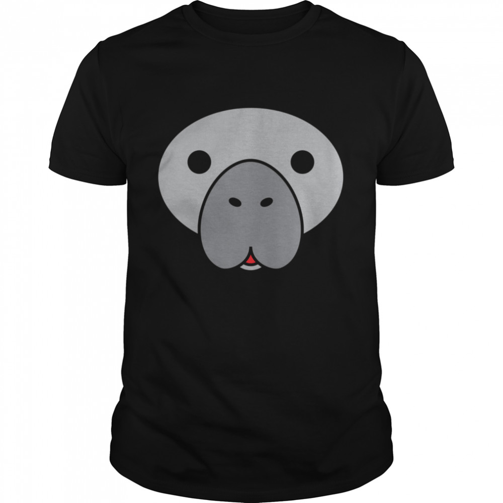 Manatee Cartoon Face Florida Spring Manatees Shirt