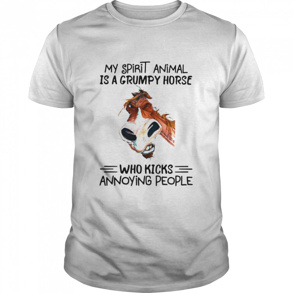 My Spirit Animal Is A Grumpy Horse Who Kicks Annoying People T-shirt