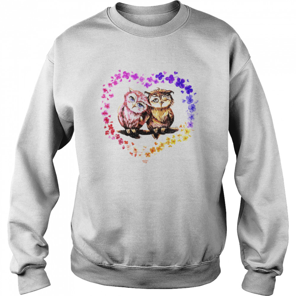 Owl Couple Heart shirt Unisex Sweatshirt