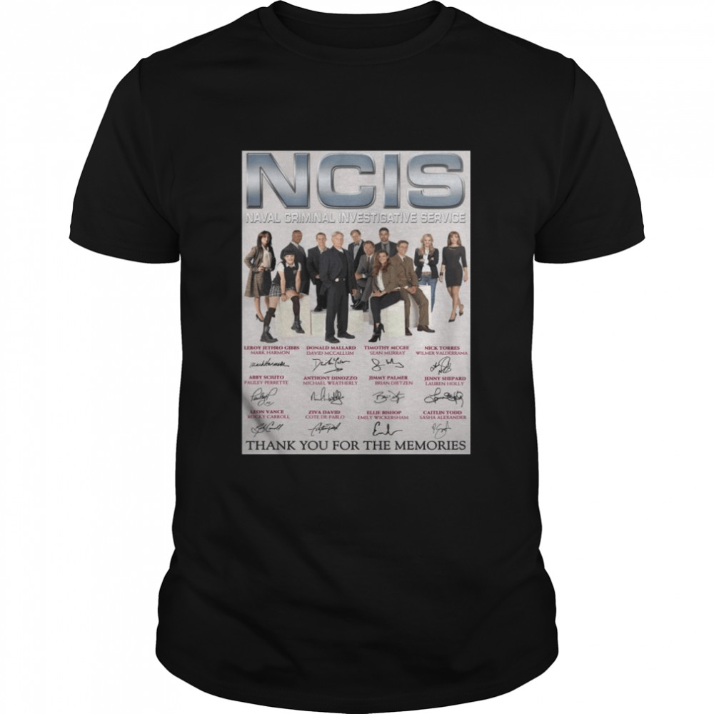 The NCIS Naval Criminal Investigative Service Poster Signature Thank You For The Memories shirt