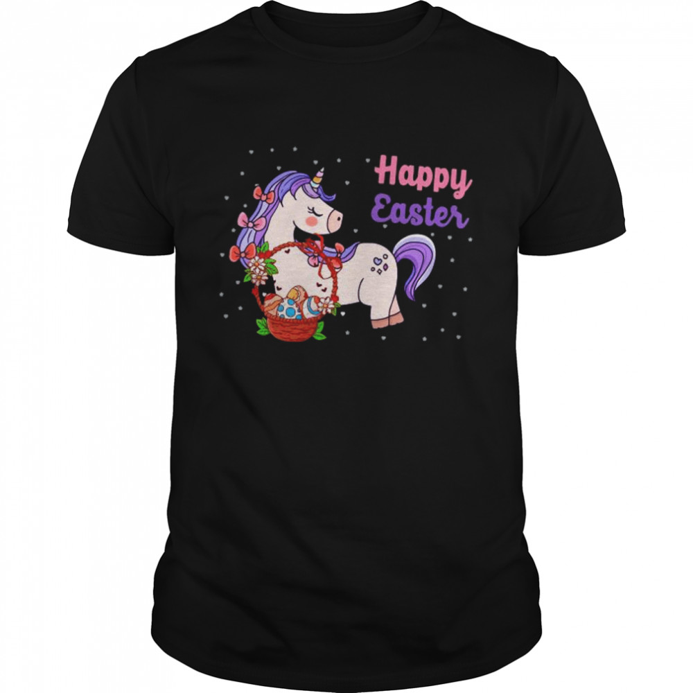 Unicorn Basket Eggs Happy Easter 2021 shirt