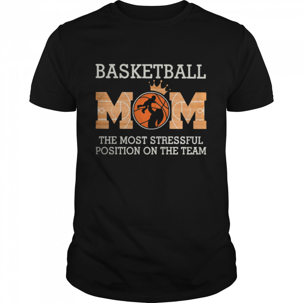 Baseketball Mom The Most Stressful Position On The Team Shirt