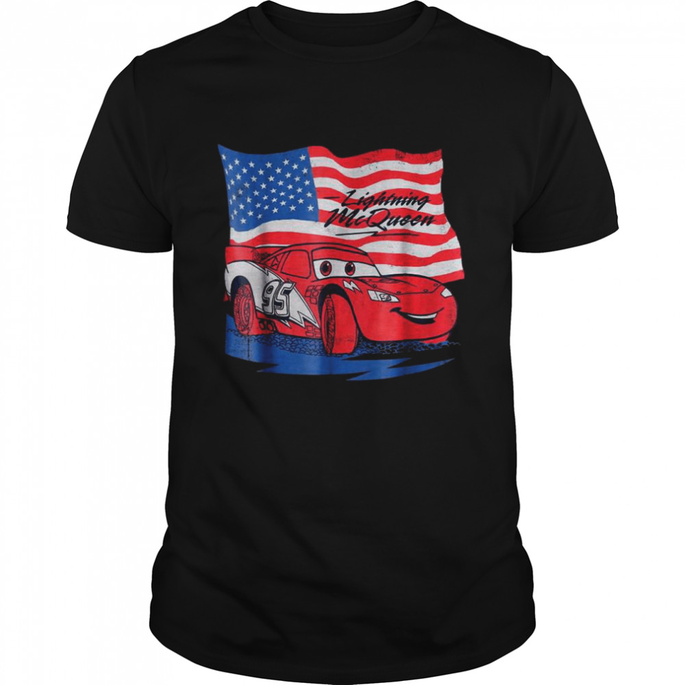 Cars US Flag Lightning McQueen Retro shirt