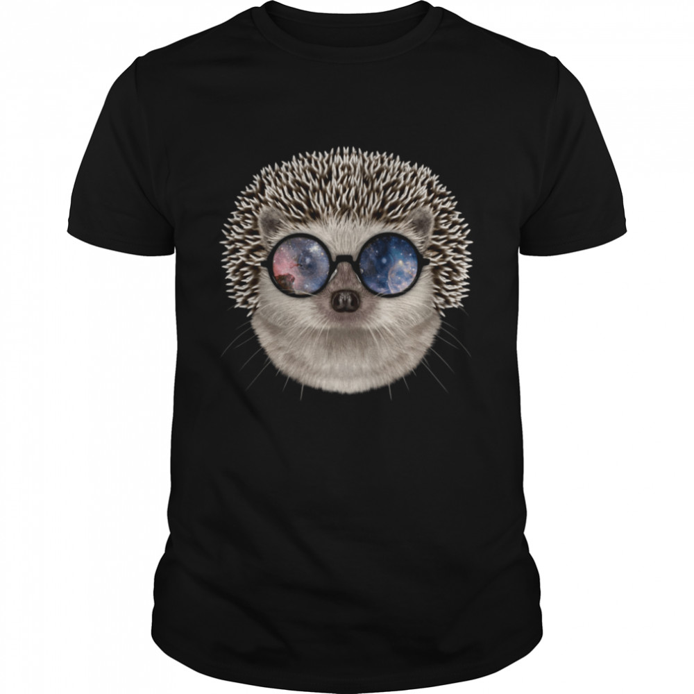Hedgehog wearing Space Galaxy Cosmos Sunglass Shirt