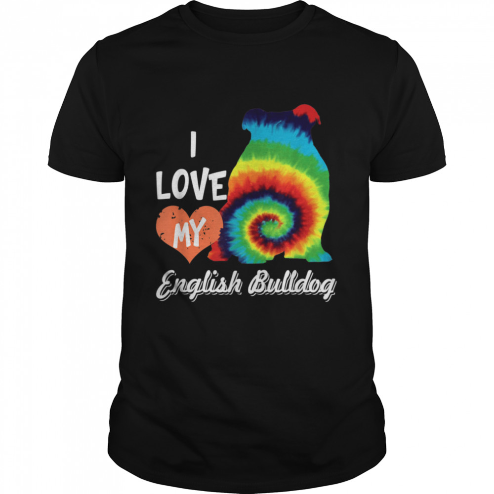 I Love My English Bulldog Boy Girl Kid Shirt