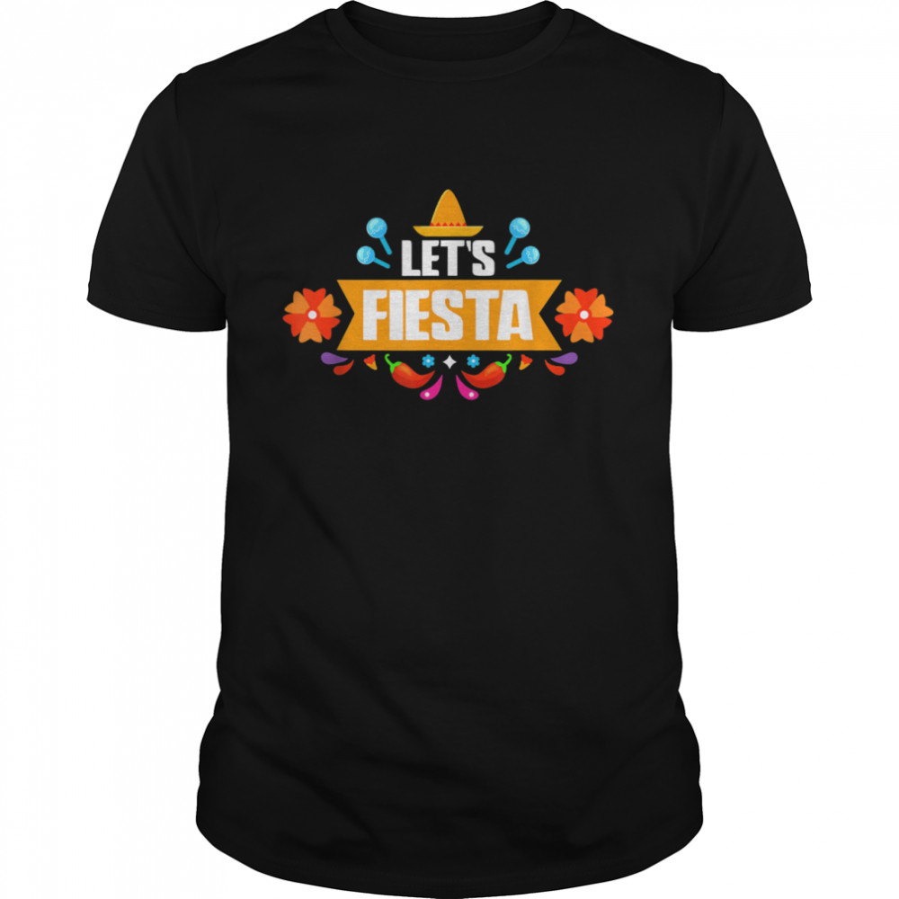 Let’s Fiesta Cinco De Mayo Mexican Theme Party Guitar Shirt